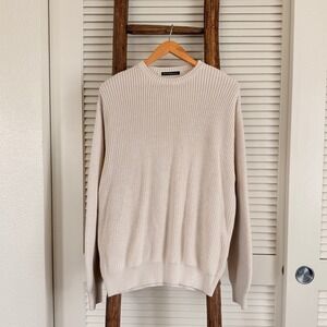 Brandy Melville Cream Knit Sweater Long Sleeve Casual Basic Top